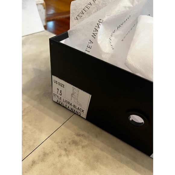 Azalea Wang Liora Rhinestone Stiletto Pointed Toe Booties Jeweled Boots 7.5 NIB - Picture 6 of 6